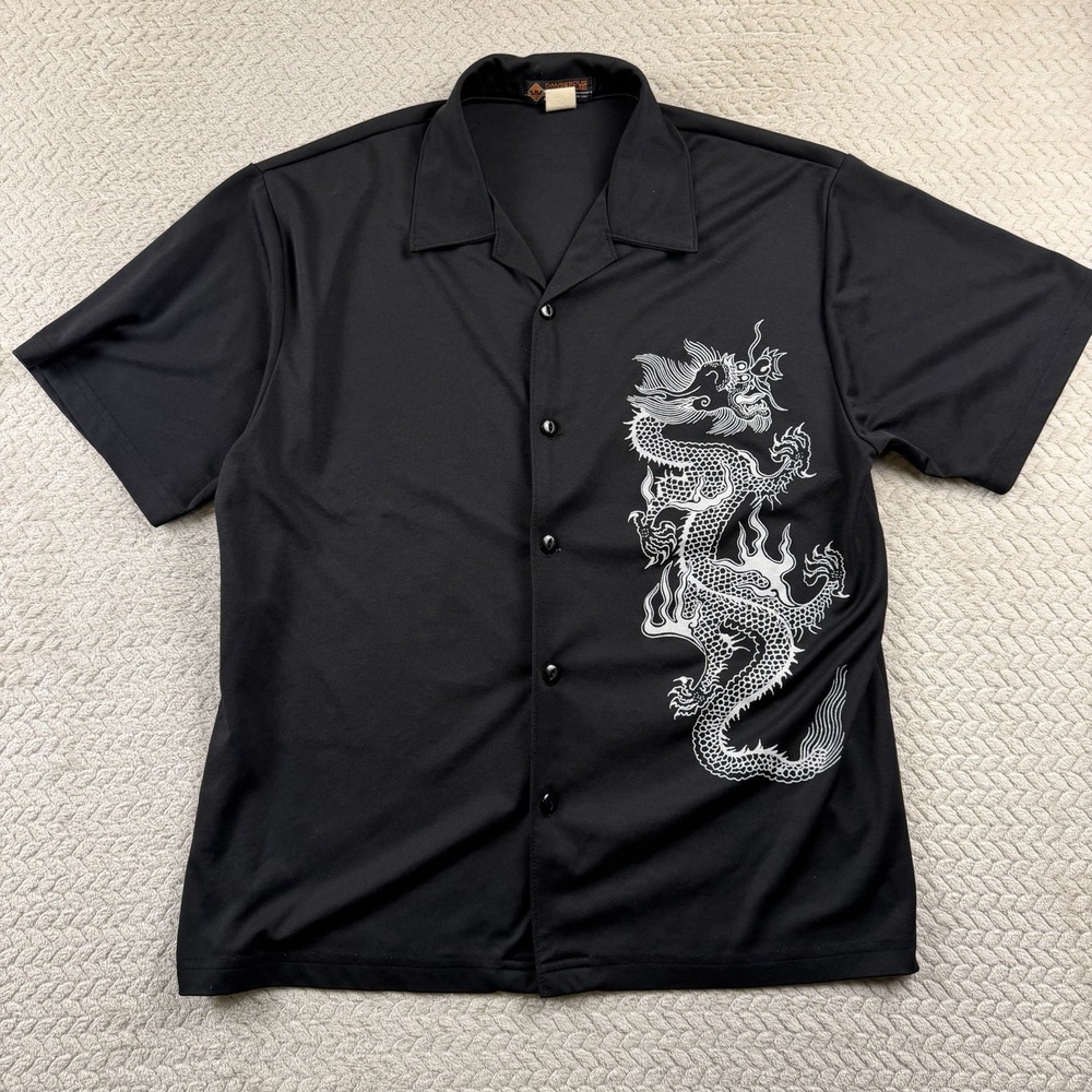VTG JNCO Style Dragon Button up Men's Medium Dangerous Willie 90s Y2K Skater USA